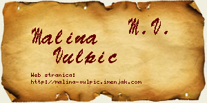 Malina Vulpić vizit kartica